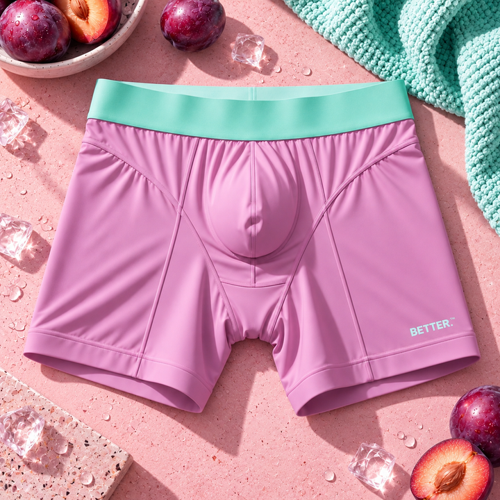 Men's hybrid boxer briefs - Mid Length - Lilac Purple (Lilac You Mean It) - flat lay
